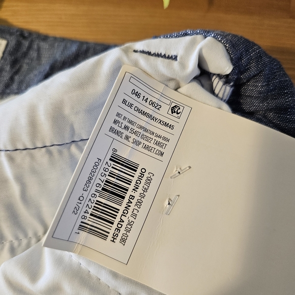 Cat & Jack - Boys' Flat Front 'Above The Knee' Chambray Shorts Size 7 - Picture 8 of 14